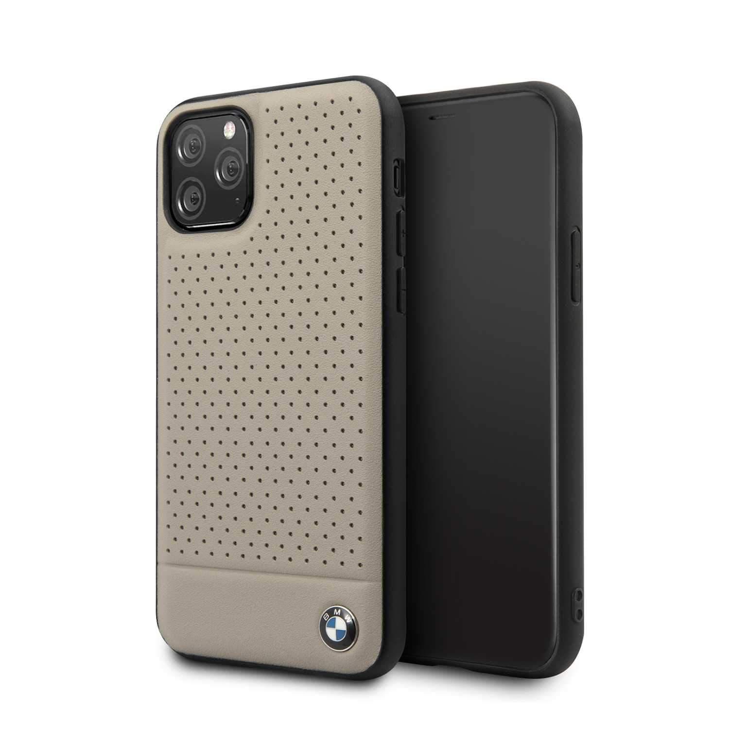 bmw perforated leather hardcase for iphone 11 pro grey