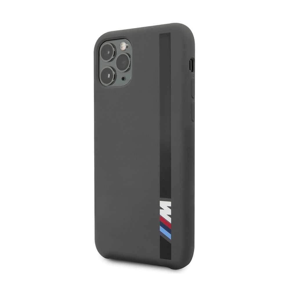 bmw tone on tone stripe silicone hard case for iphone 11 pro max dark gray