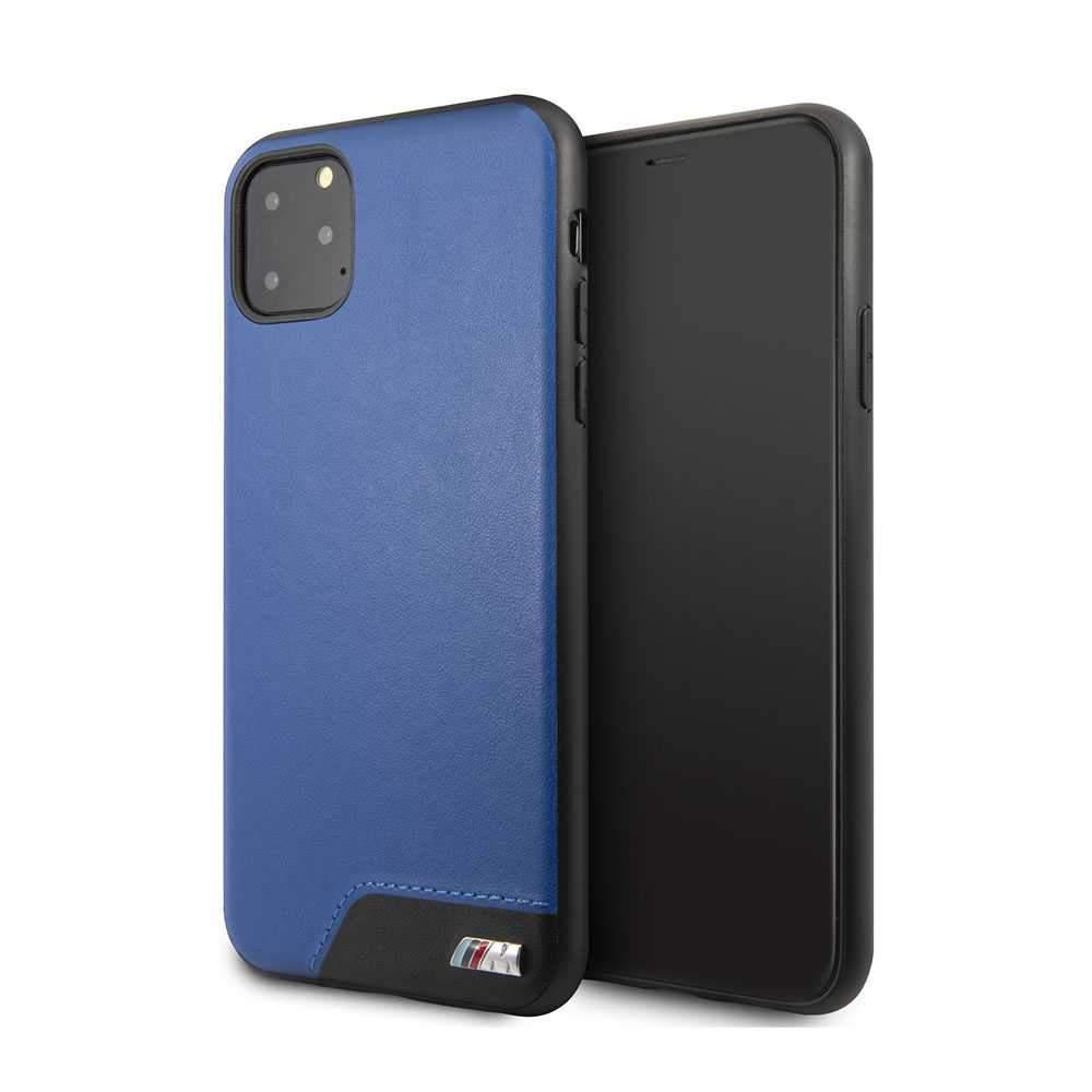 bmw hard case smooth pu leather for iphone 11 pro max blue