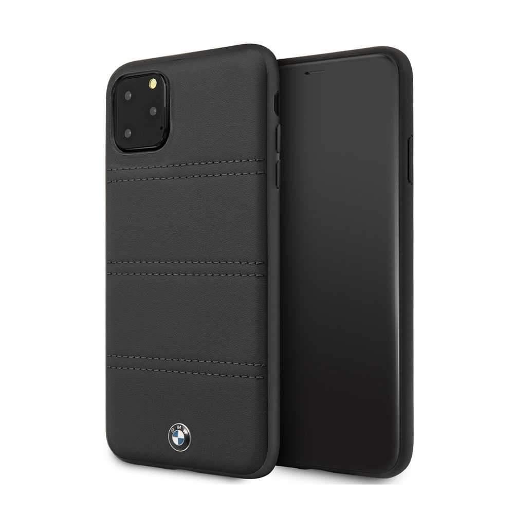 bmw hard case leather horizontal lines for iphone 11 pro max black