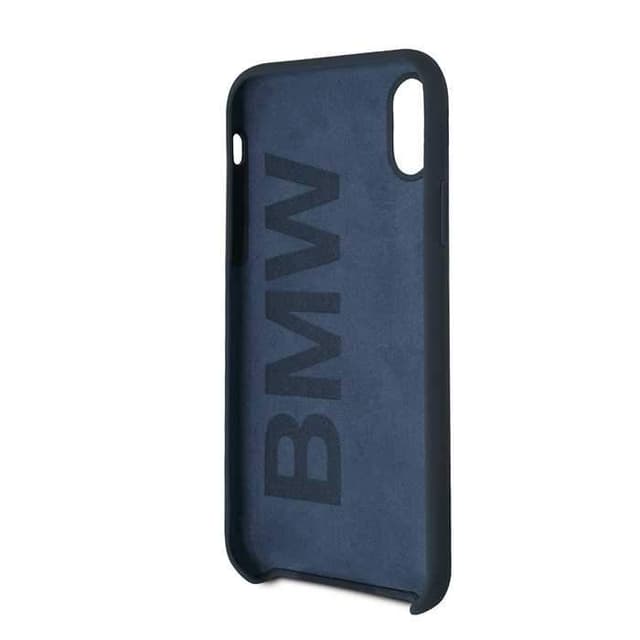 bmw real microfiber silicone case for iphone x navy