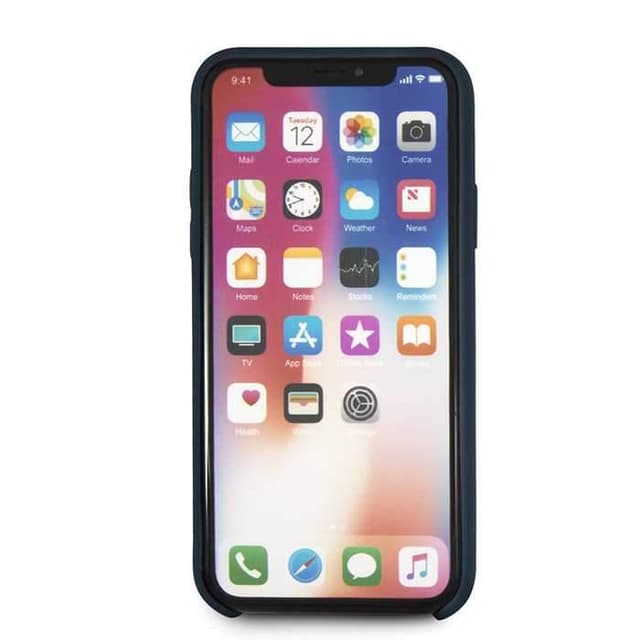 bmw real microfiber silicone case for iphone x navy