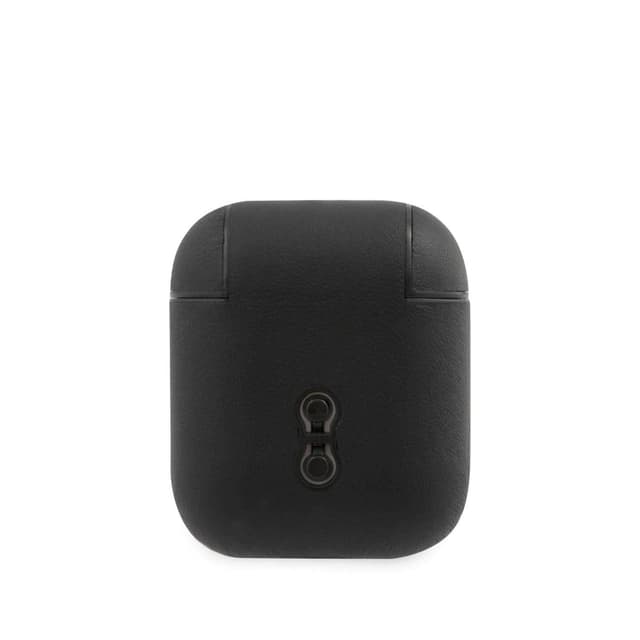 كفر BMW - Signature Collection PC Leather Case with Metal Logo for Airpods 1 / 2  - أسود