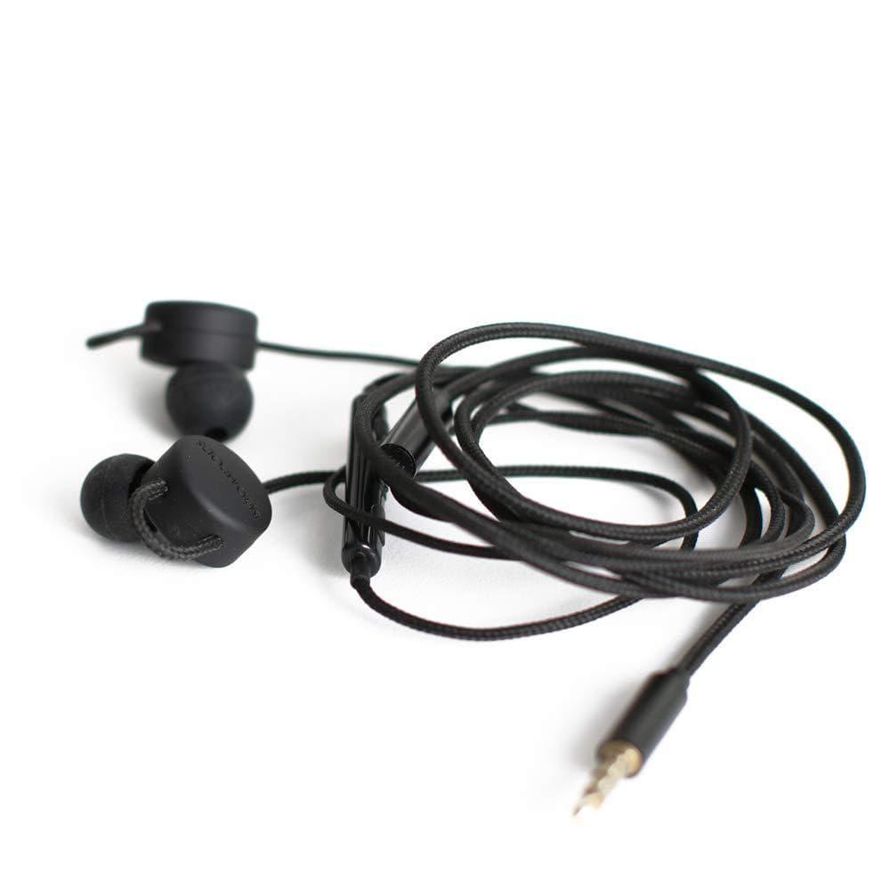 boompods retrobuds wired earbuds black