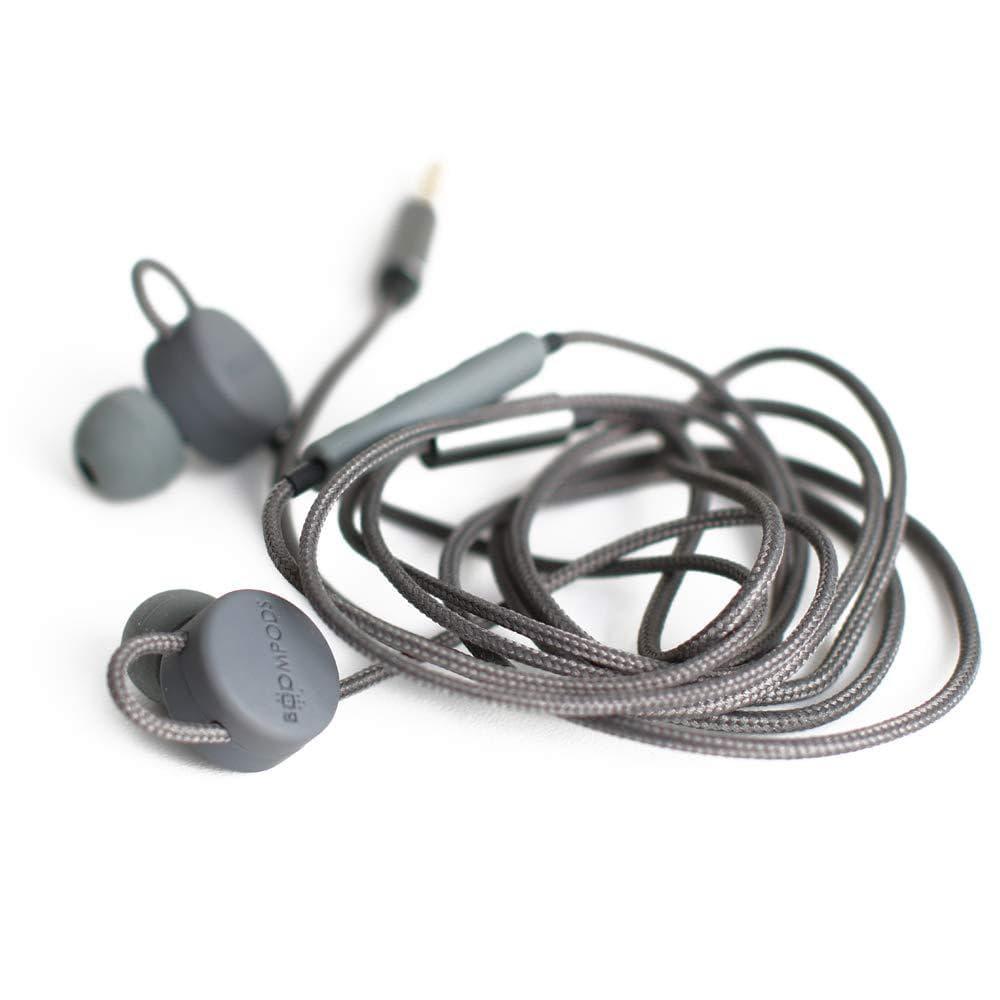 boompods retrobuds wired earbuds grey