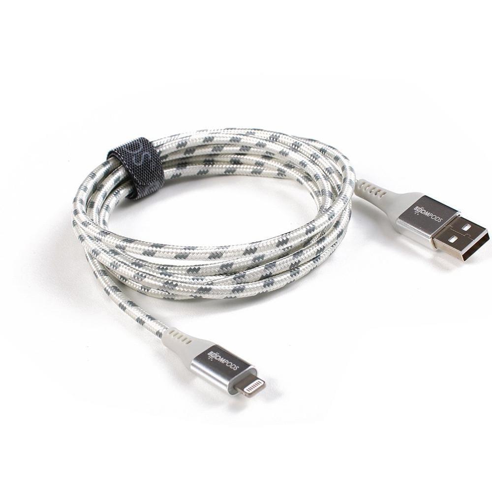 boompods retro armour cable usb to apple lightning cable 1 5m titanium