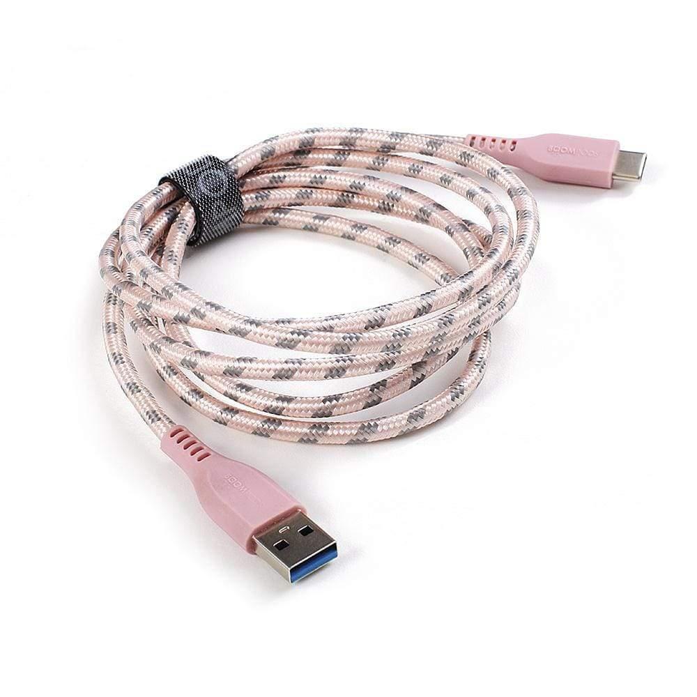 boompods retro armour cable usb c to usb a 1 5m cable rose gold