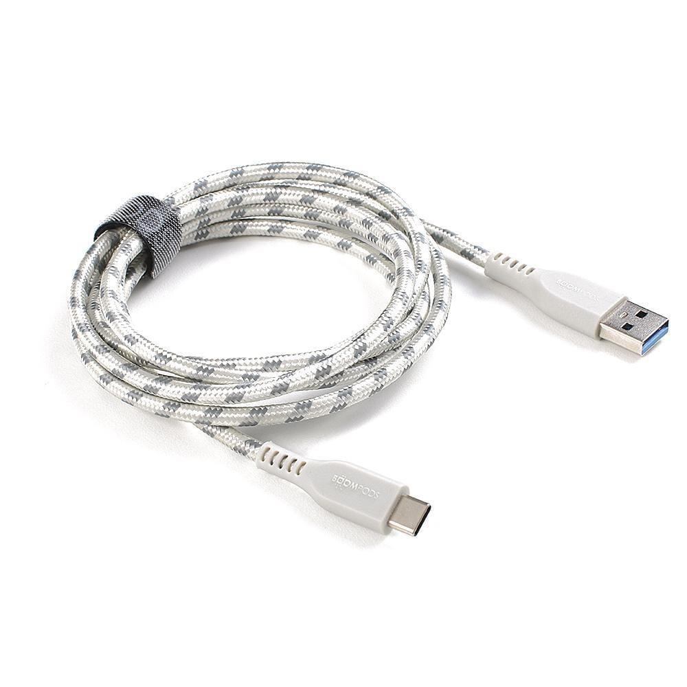 boompods retro armour cable usb c to usb a 1 5m cable titanium