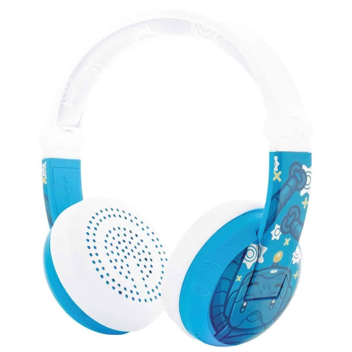 buddyphones wave bluetooth headphones waterproof robot blue