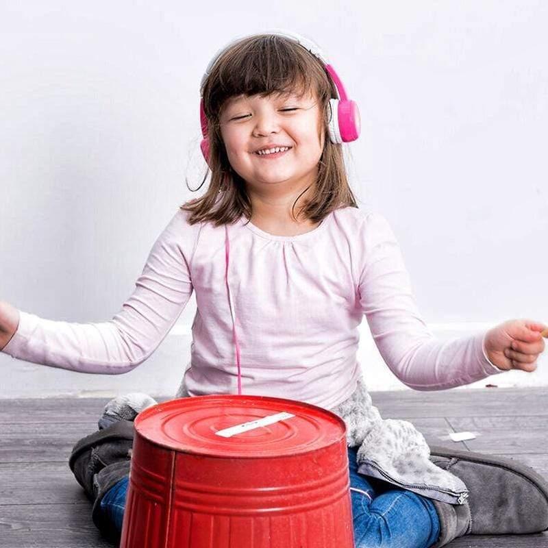buddyphones explore foldable headphones with mic pink
