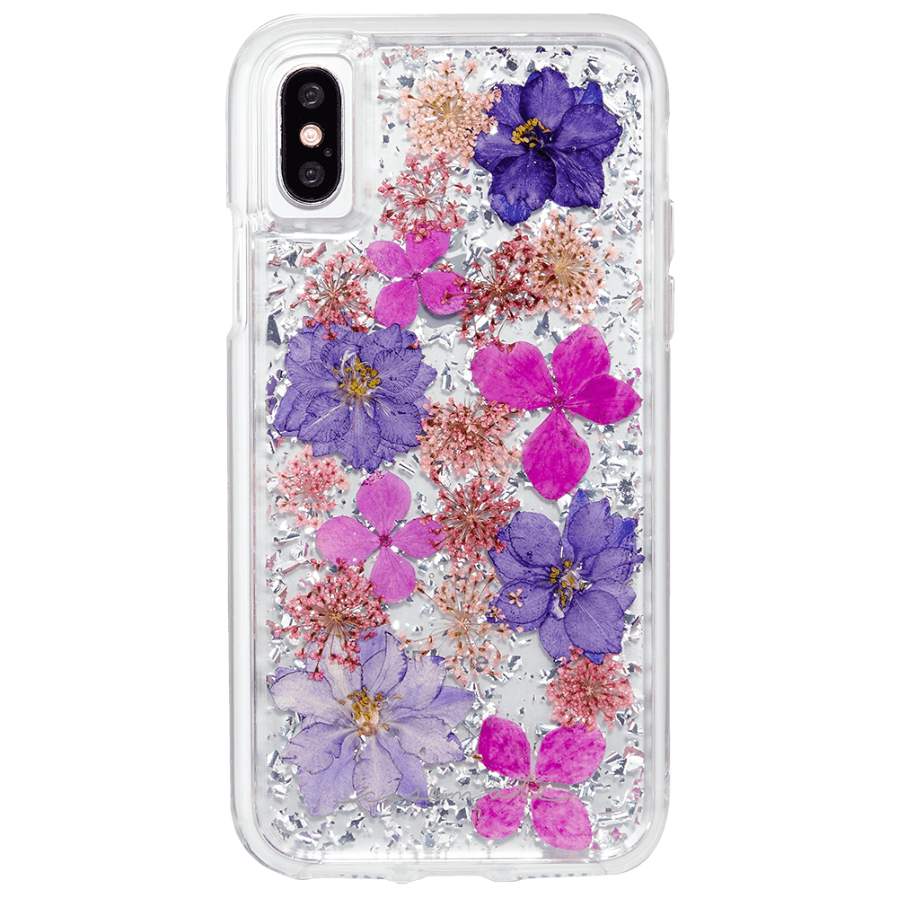 كفر سيلكون لامع لهاتف iPhone XS/X أزهار Karat Petals Case - CASETIFY