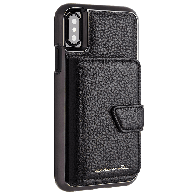 كفر ايفون X جلدي مع حقيبة ل4 بطاقات و مرآة مدمجة CASE MATE Compact Mirror Case for iPhone X - SW1hZ2U6MzU3MTk=