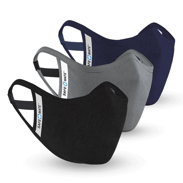 Case-Mate case mate safe mate washable cloth mask large to xl 3 pack black navy gray