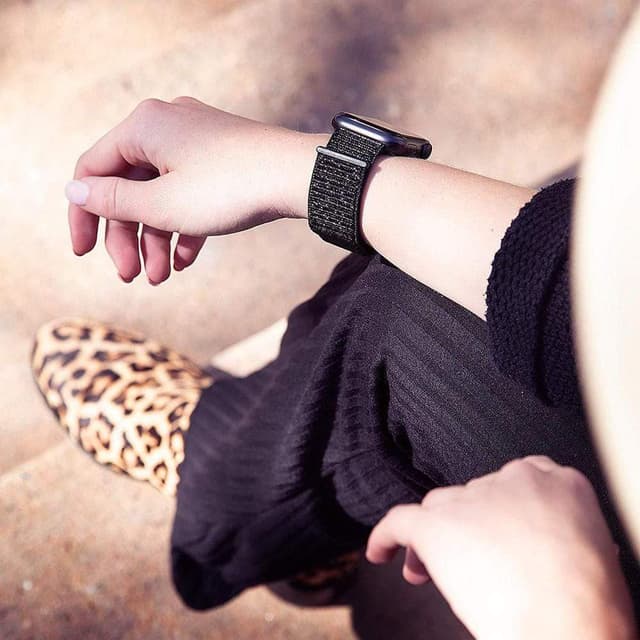 حزام ساعة Case-mate - 42-44mm Apple Watch Nylon Band - أسود / معدني