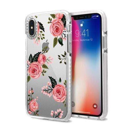 casetify iphone xs x impact case pink floral roses
