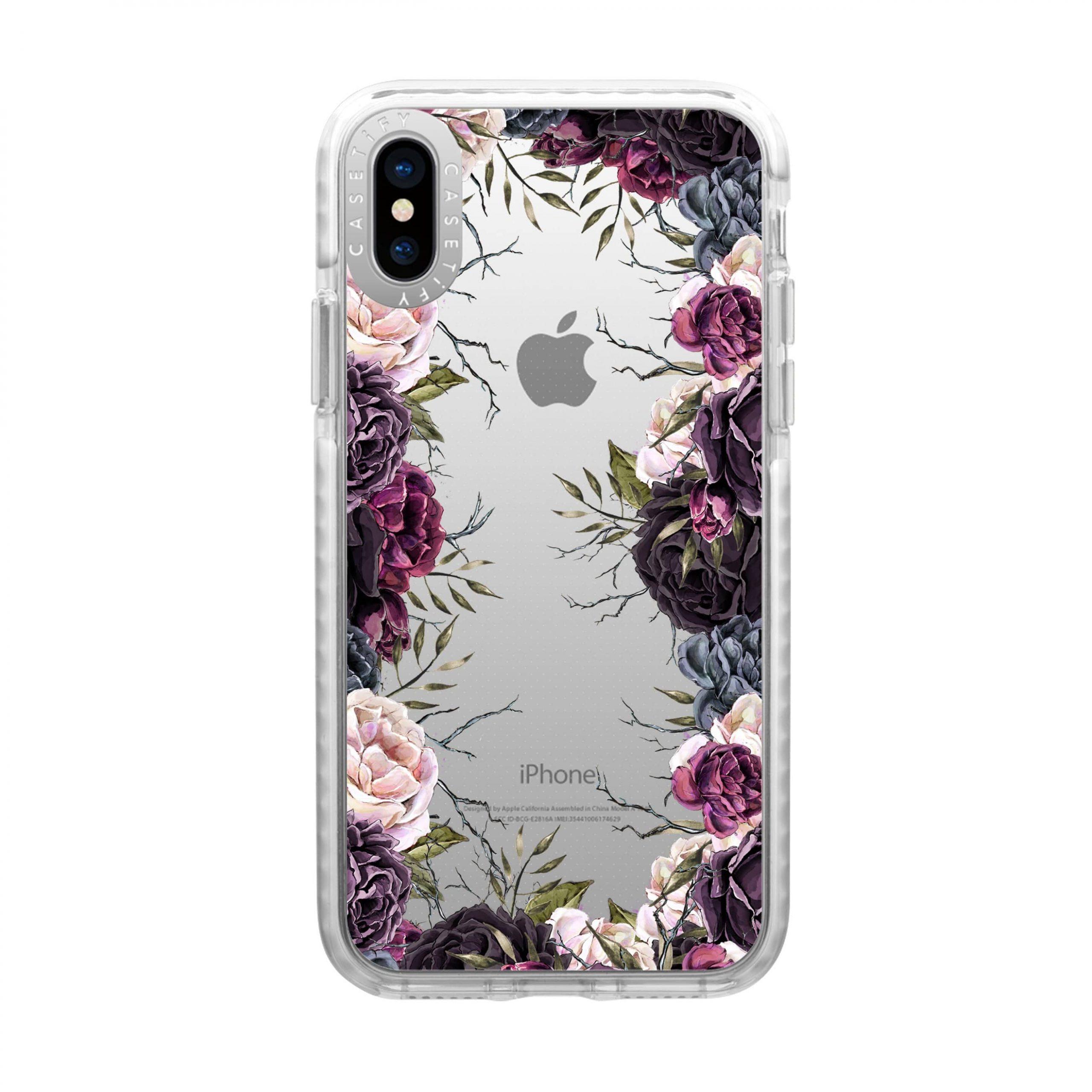 casetify iphone xs max impact case dark floral