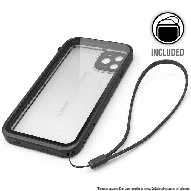 كفر سماعات ايربود أسود مع حلقة مفاتيح Catalyst - Water Proof Case for iPhone 11 Pro Max - Stealth Black - SW1hZ2U6NTY2NjE=