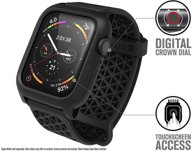 catalyst apple watch 44mm series 4 impact protection case stealth black