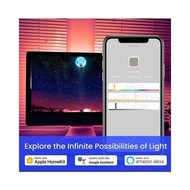 Cololight lifesmart cololight led strip lights 16m colors led color changing smart app control easy install compatible w alexa homekit google assistant ip65 rating 6 6ft 2 meters length 60 leds