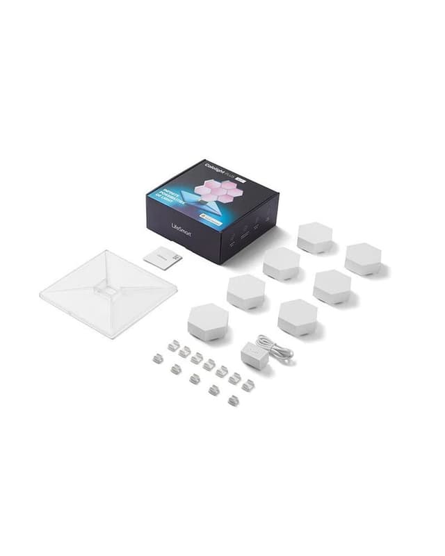 Cololight lifesmart cololight plus kit wifi color changing led lights 7 panles base apple siri alexa google assistant homekit compatible home office instant light decor w music sync