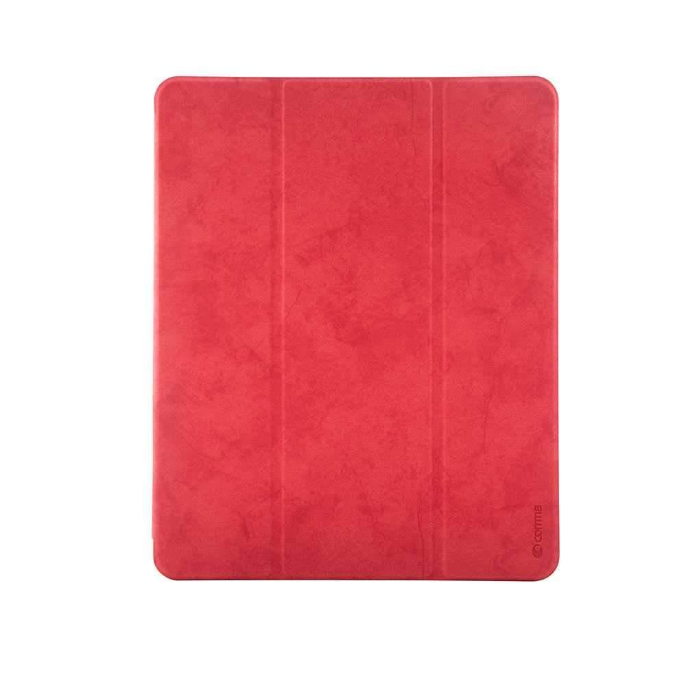 comma leather case with pencil slot for apple ipad pro 12 9 2020 red