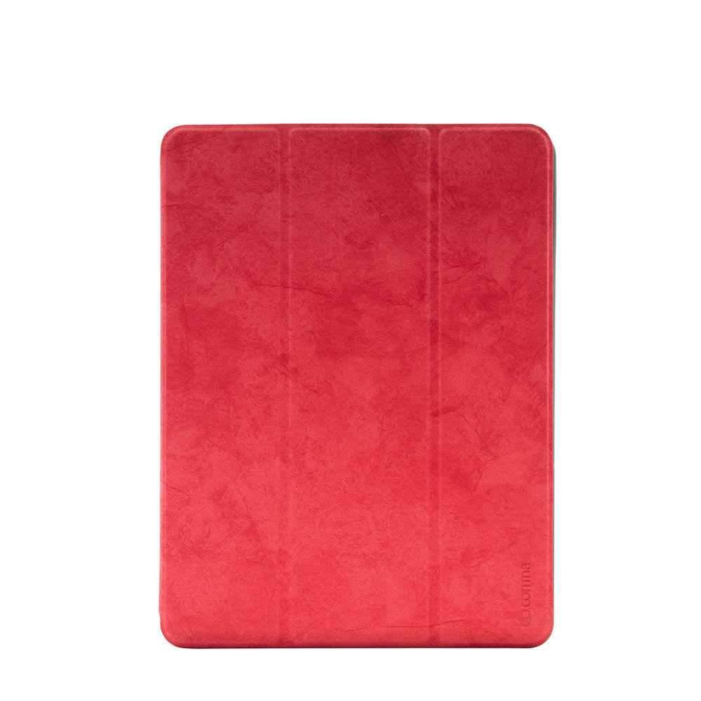 كفر جلدي Leather Case with Pencil Slot Apple iPad 9.7" Comma - أحمر