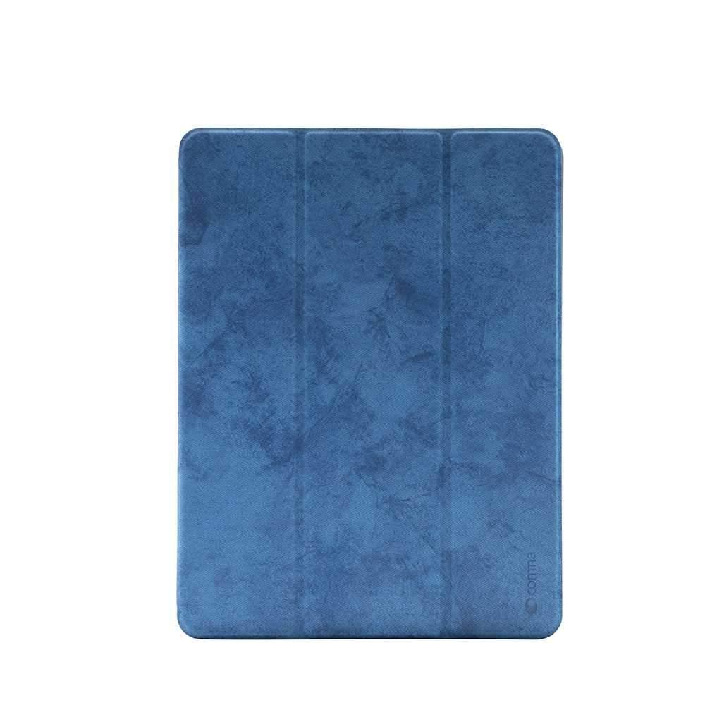 comma leather case with pencil slot for apple ipad 9 7 blue