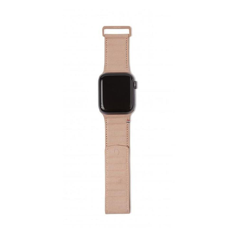 decoded 42 44mm leather magnetic traction strap for apple watch series 5 4 3 2 and 1 pink