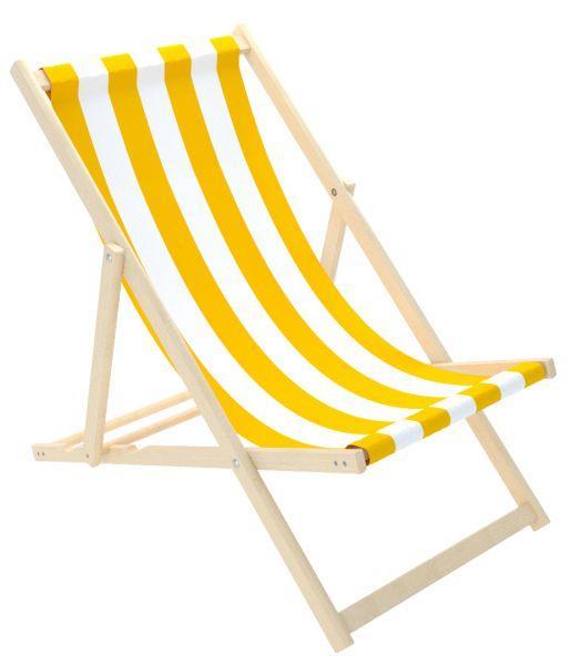 كرسي الشاطئ للأطفال Delsit - Sunbed for Children - White Stripes - أصفر