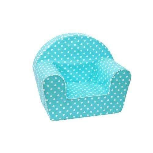 delsit arm chair turquoise with white spots