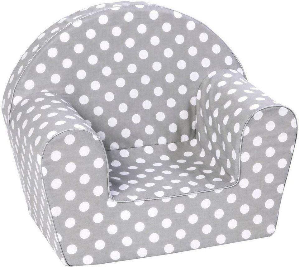 Delsit arm chair grey with white polka dots