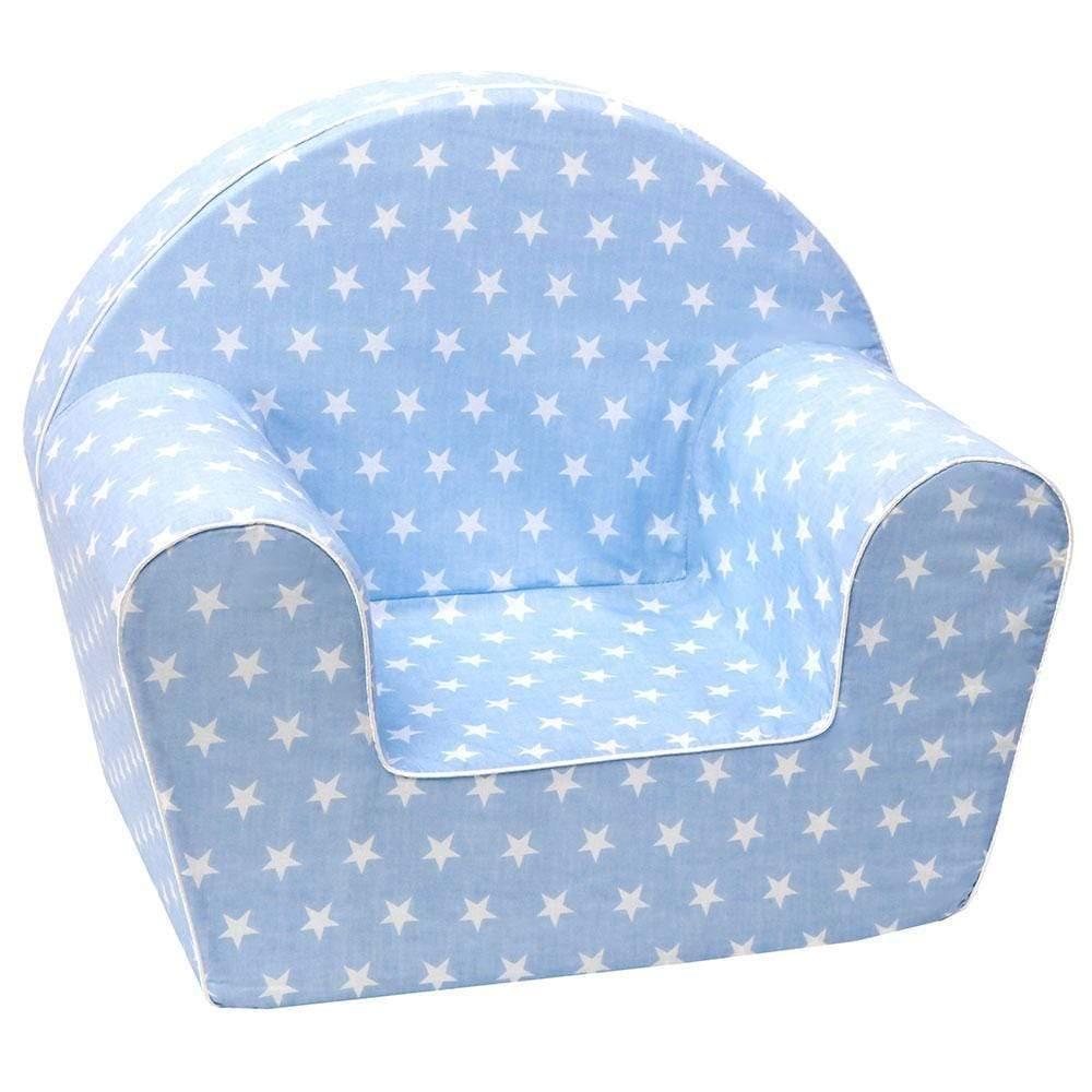 delsit arm chair baby blue with white spots