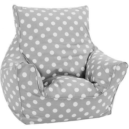 اريكه بأذرع للاطفال غطاء قطني منقطة رمادية ديليست Delsit Grey Polka Dots Cotton Cover Bean Chair