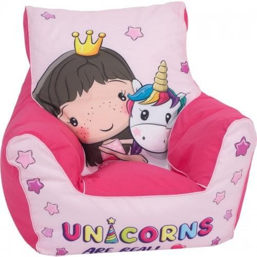 اريكه صغيره للاطفال فردية بتصميم وحيد القرن زهري ديلست Delsit Pink Individually Bean Chair Unicorn Are Real - 244077