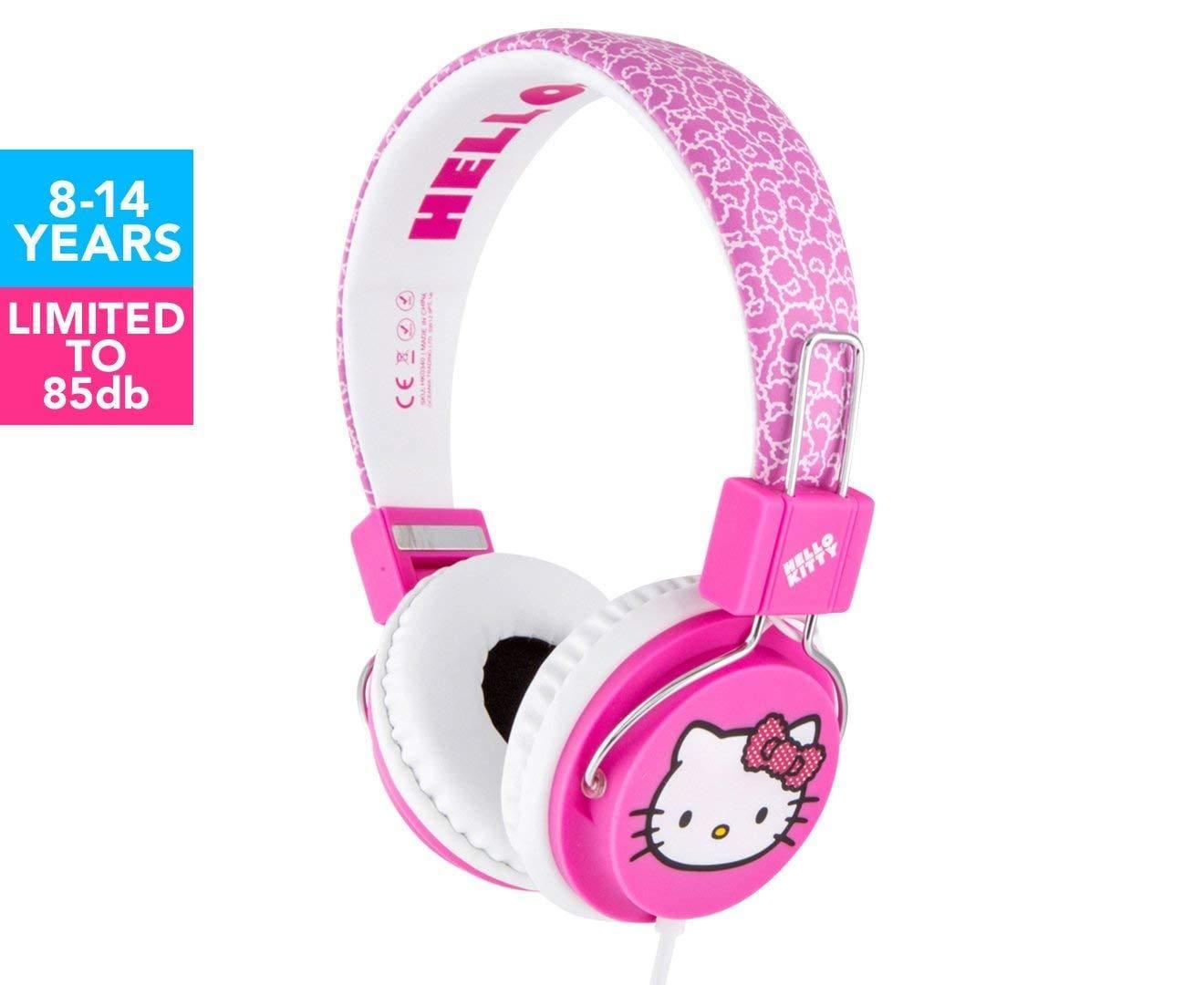 DXB.NET hello kitty apple junior on ear headphones fuzzy bow white pink