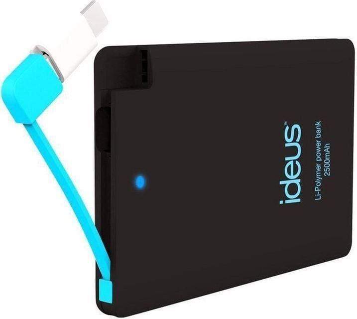 DXB.NET fonexion power bank 2500 mah lithium polymer with micro usb and lightning adapter black