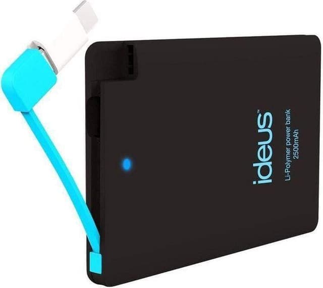 بور بانك 2500 ميلي أمبير - أسود FONEXION POWER BANK 2500 MAH LITHIUM POLYMER WITH MICRO USB AND LIGHTNING ADAPTER