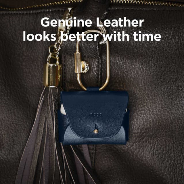 حافظه لسماعه ابل الجلدية الأصلية من إيلاجو لون جين إنديجو Elago Genuine Leather Case for Apple Airpods Pro - Jean Indigo