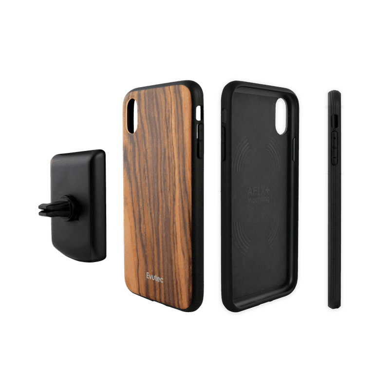 evutec aer rosewood with afix for iphone xr 6 1 burmese rosewood