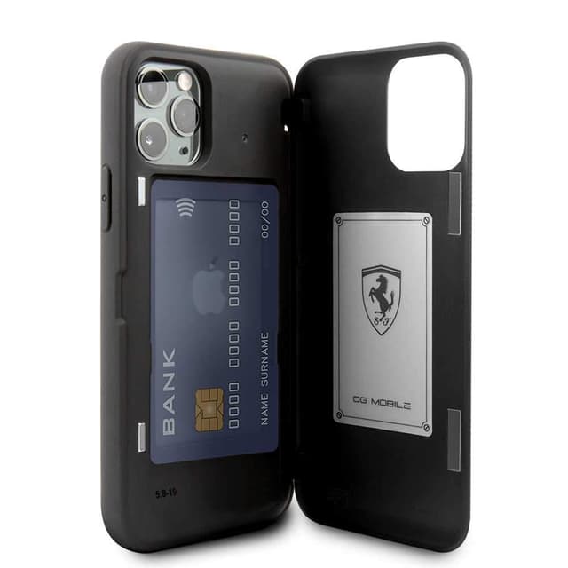 ferrari on track pc tpu case with cardslot magnetic clos for iphone 11 pro max black