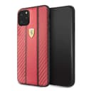 ferrari carbon pu leather hard case iphone 11 pro max red