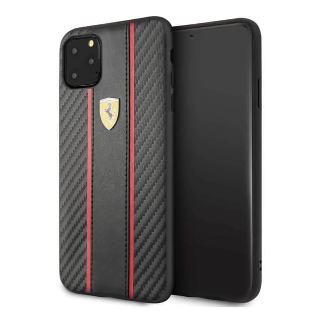 ferrari carbon pu leather hard case iphone 11 pro max black