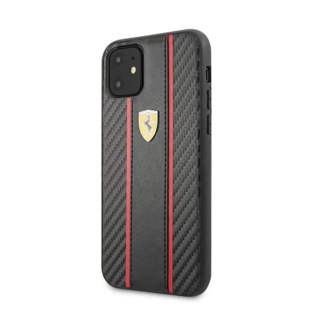 ferrari carbon pu leather hard case iphone 11 black