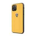 ferrari off track embossed metal logo leather case for iphone 11 pro max yellow