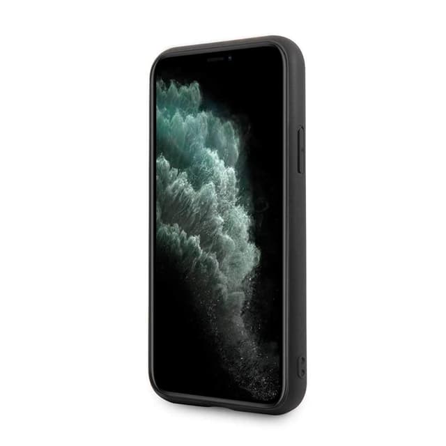 ferrari off track embossed metal logo leather case for iphone 11 pro max yellow