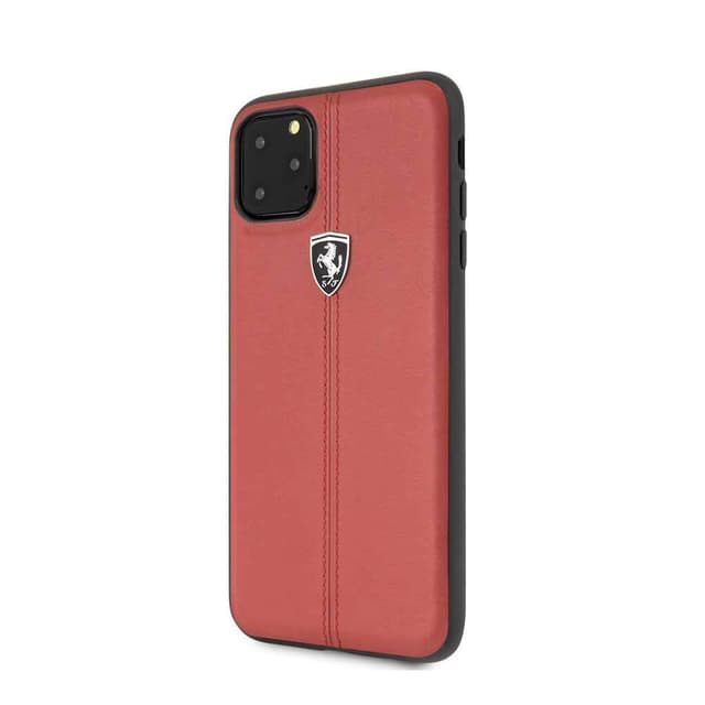 ferrari vertical stripe leather hard case for iphone 11 pro max red