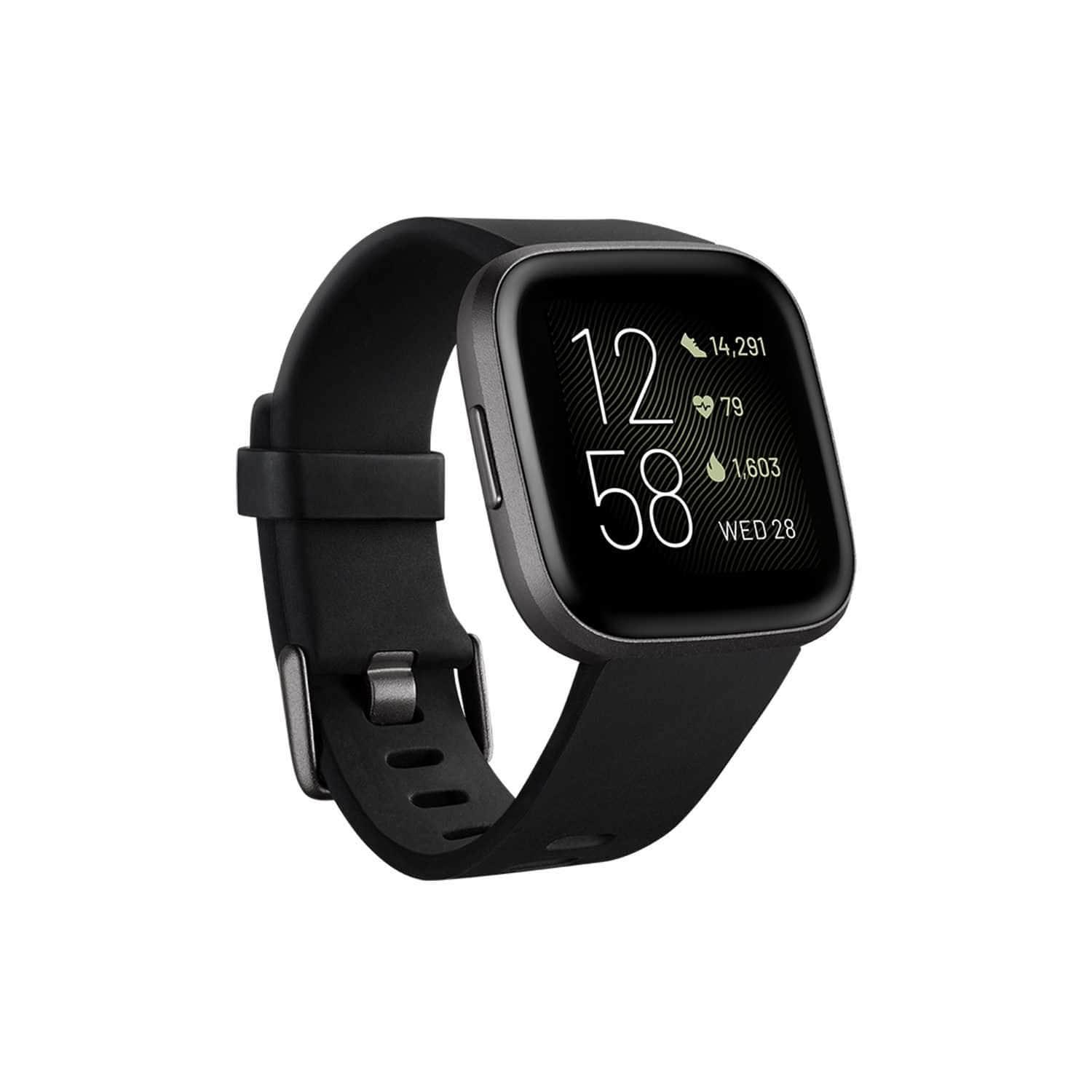 fitbit versa 2 fitness wristband with heart rate tracker black