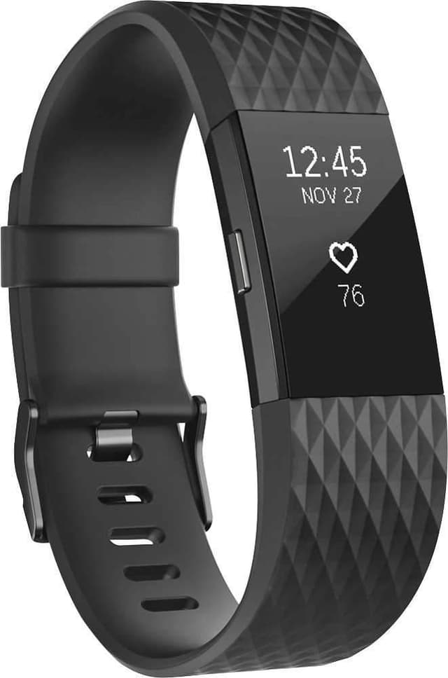 Fitbit Charge 2 Fitness Wristband With Heart Rate Tracker - Gunmetal ( L )