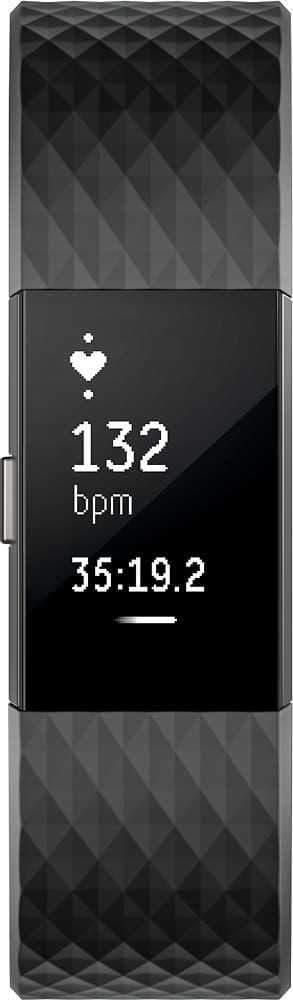 Fitbit Charge 2 Fitness Wristband With Heart Rate Tracker - Gunmetal ( L )