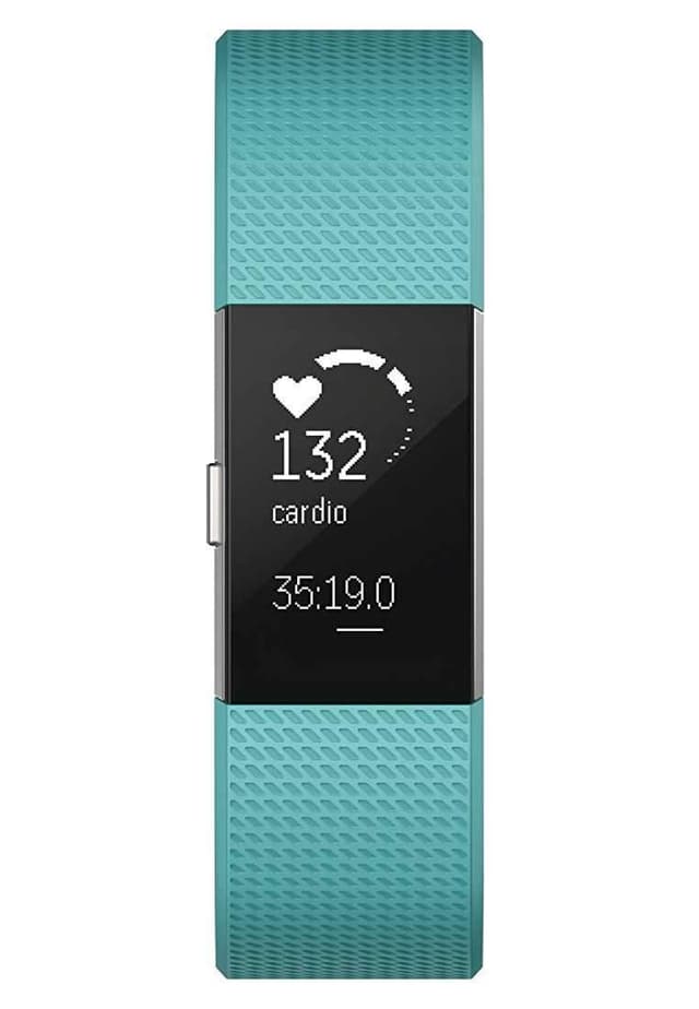Fitbit Charge 2 Fitness Wristband With Heart Rate Tracker - Teal/Silver ( S )